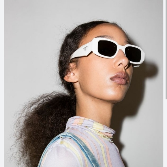 NEW PRADA PR17WS WHITE WOMEN'S RECTANGLE PR 17WS 1425S0 EYEWEAR SPR 17W - Picture 5 of 11